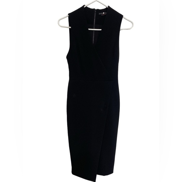 Alice + Olivia Black Wrap Dress - Picture 2 of 7